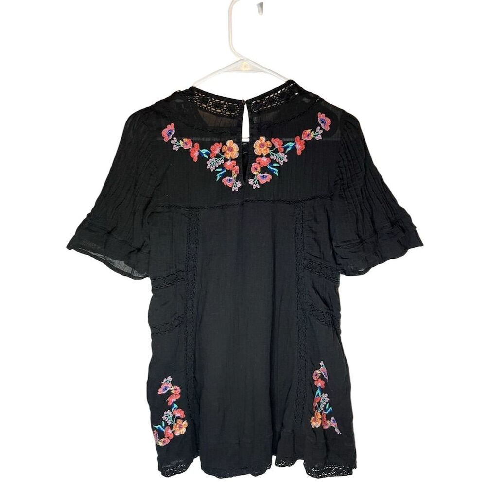 Free People Women's M Black Embroidered Shift Dress Party Cocktail - Picture 3 of 12